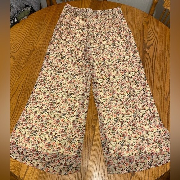 Cato Floral Wide Leg Flare Elastic Waist Dress or Casual Pants - Picture 4 of 16